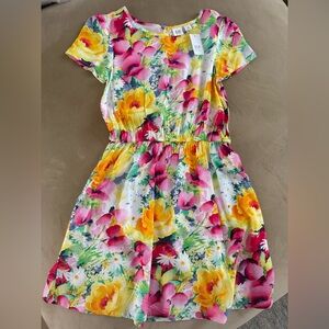 GAP Print Cinched-Waist Dress